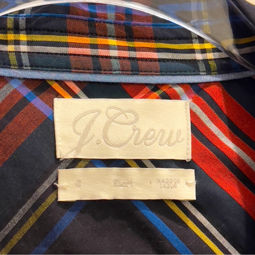 NWOT- J.Crew Red, Blue, golden-yellow & Black Plaid Button Down Size Small - Picture 3 of 13